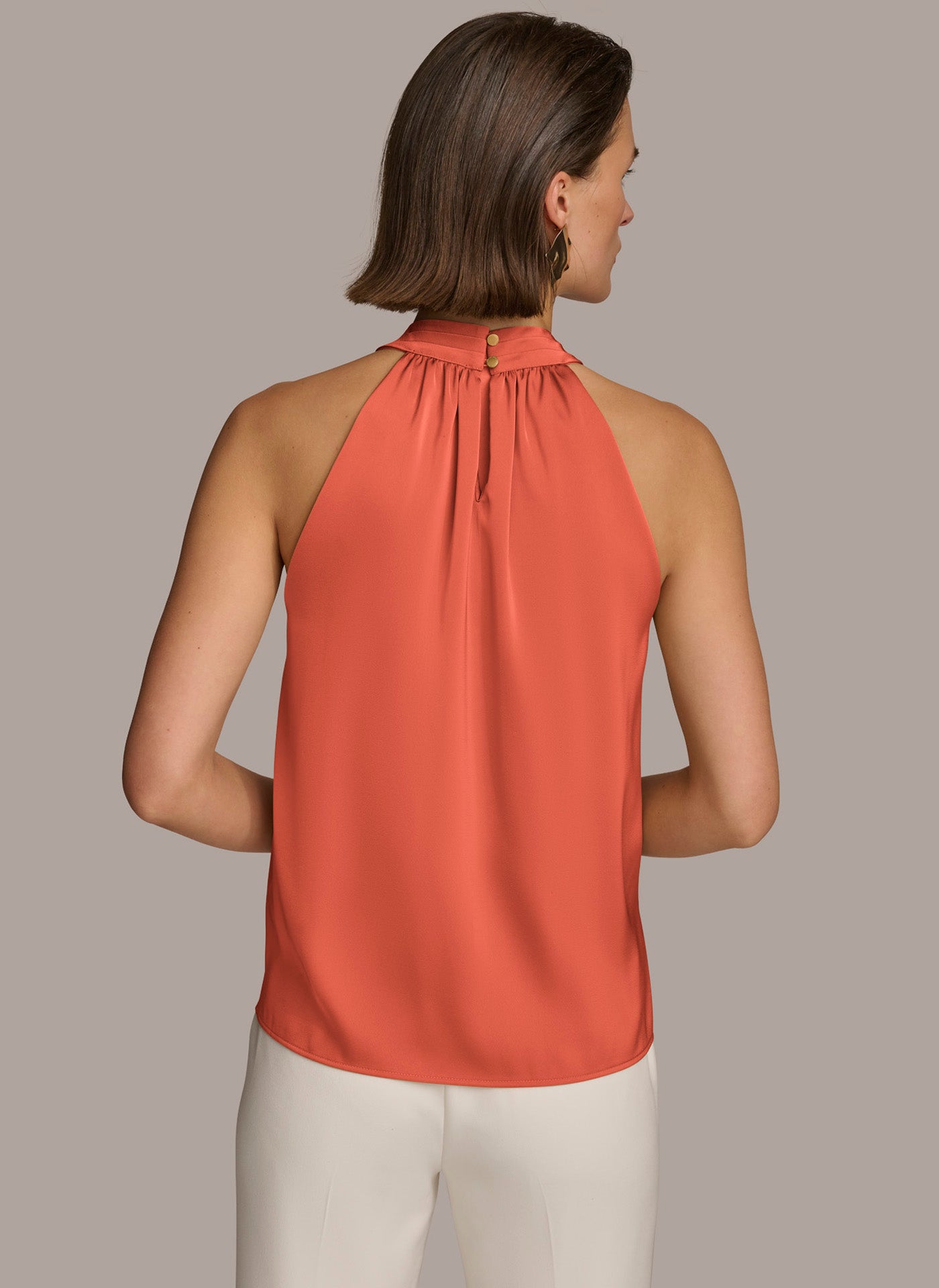 (image for) UNIQUE CHARM TWIST NECK HALTER TOP